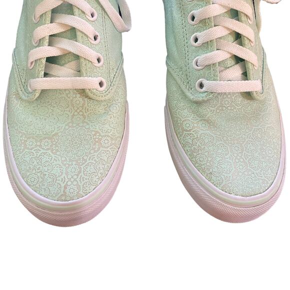 Vans Off The Wall Mint Green Paisley Sneakers 9.5 - Picture 5 of 9